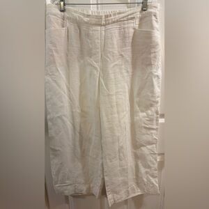 J. Jill Wide Leg Linen Pants in White/Cream